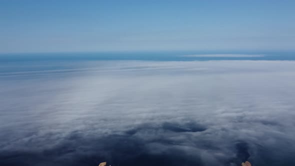 Abstract Aerial Nature Summer Ocean Sunset Sea and Sky Background