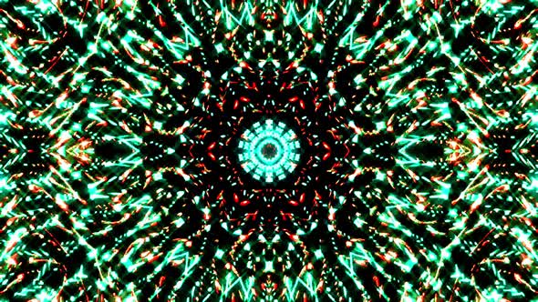 Bright green abstract light flickering streaks set full color, kaleidoscope alt