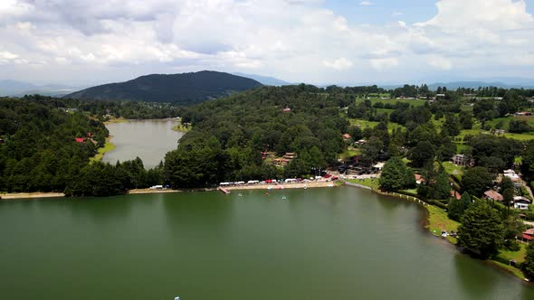 View of lake viewpoint with a drone