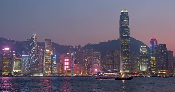 Hong Kong harbor sunset