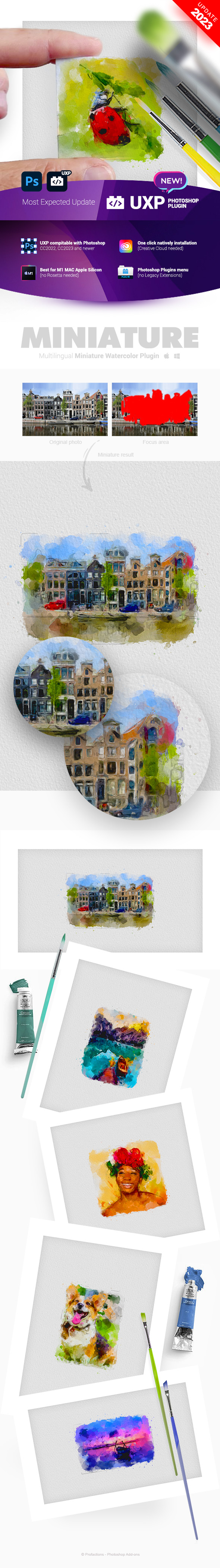 Miniature Watercolor - UXP Photoshop Plugin