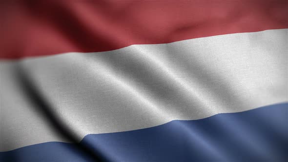 Netherlands Flag Closeup Blowing In Wind alt