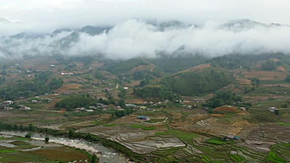 Terraced Rice Paddies In Northern Vietnam