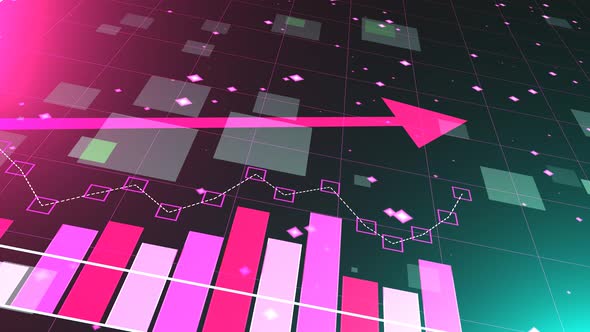 Stock market animated graphic.  Stock price chart.