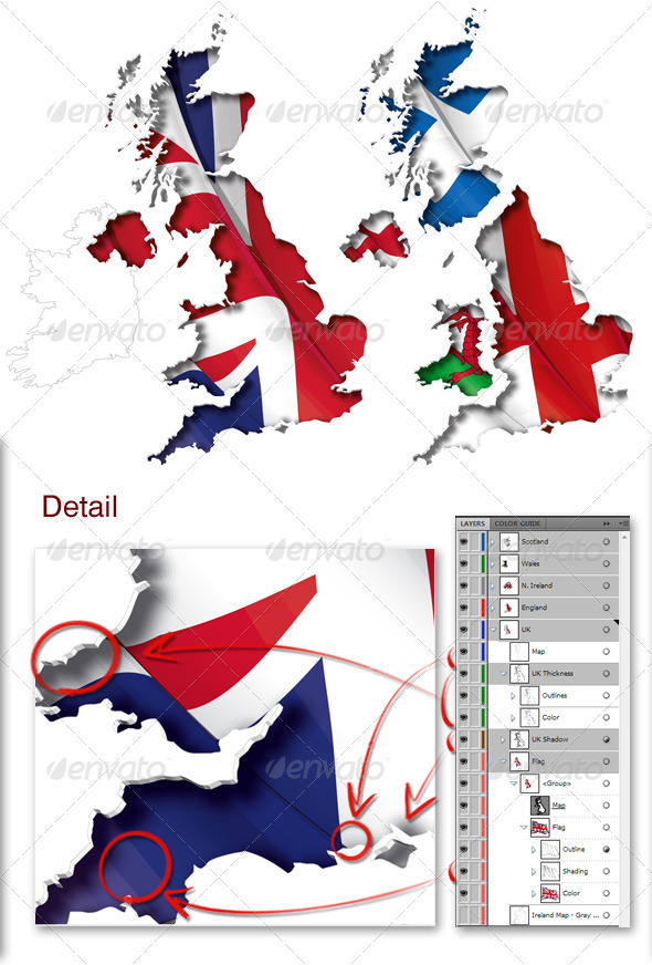 UK Flag-Map Inner Shadow