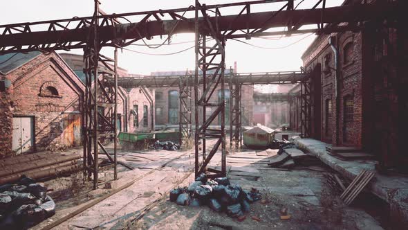 Old Abandoned Industrial Buildings at Factory