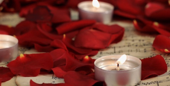 Slide Over Rose Petals and Tea Candles