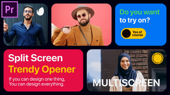 Creative Multiscreen Slideshow MOGRT for Premier Pro