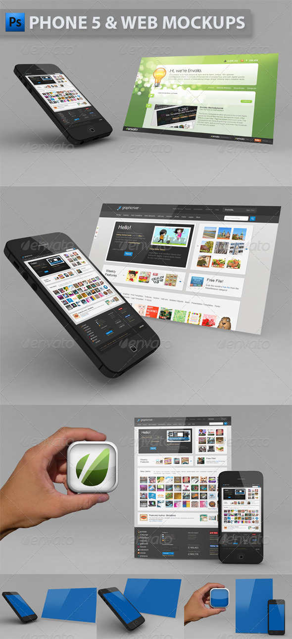 Phone 5 & Website Mockup