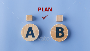  words Plan A and B on a blue background.