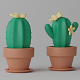 Cartoon Cactus and Pot 3D model - 3DOcean Item for Sale