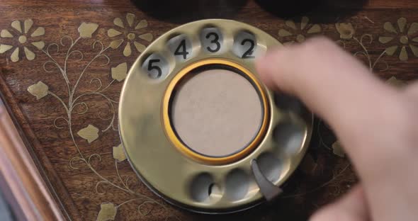 Closeup View on an Old Style Telephone Dial