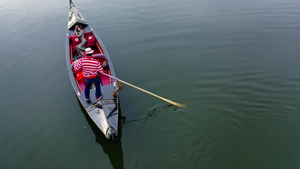 Beautiful view of traditional Gondola. Gondola service tourist people travel around city