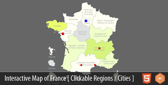 Interactive Map of France - HTML5