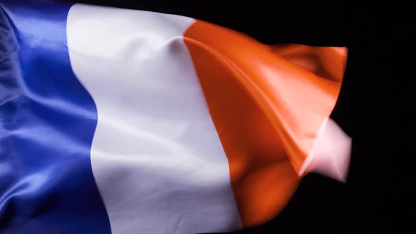 National Flag of France. Black background.