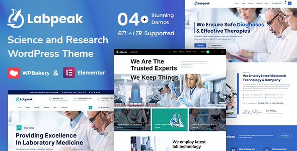 Labpeak | Laboratory & Science Research WordPress Theme + RTL