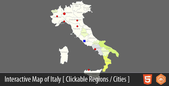 Interactive Map of Italy - HTML5