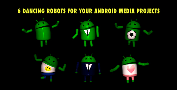 Dancing Robots for Android projects - Pack of 6