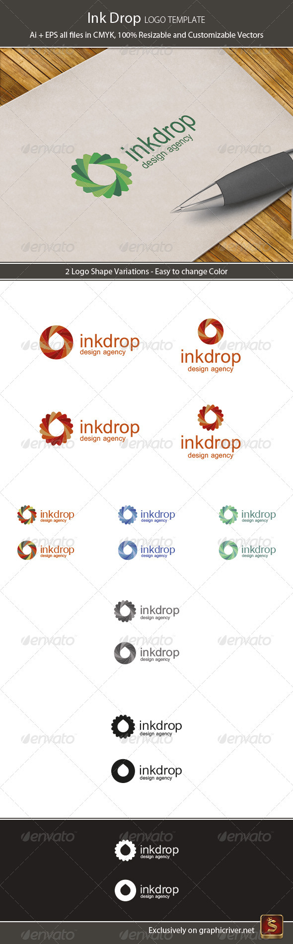 Ink Drop Logo Template