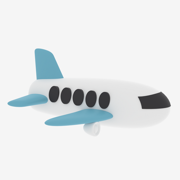 Cartoon Airplane 1 3D model