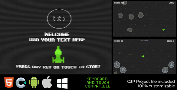 Galactic Wars - Asteroids - HTML5 & Construct 3 C3P Files