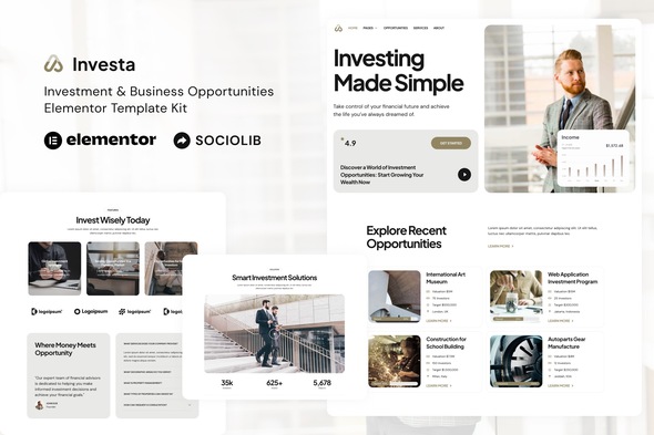 Investa - Investment & Business Opportunities Elementor Template Kit