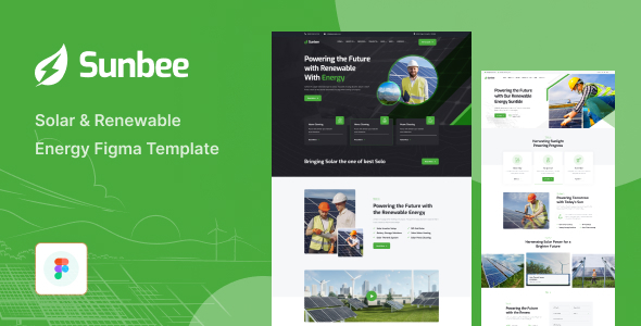 Sunbee – Solar & Renewable Energy Figma Template – 0 Sold!