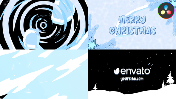 Christmas Night Logo Reveal for DaVinci Resolve