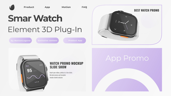 Smart Watch App Mocup 3D alt