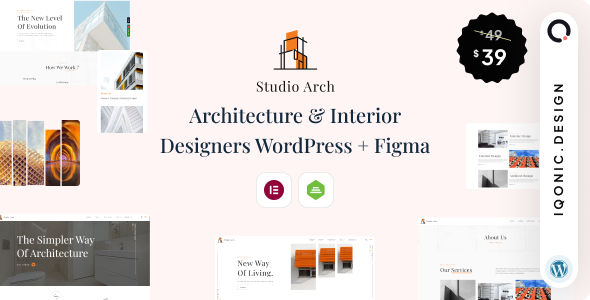 Studio Arch - Architecture & Interior Designers WordPress + Figma