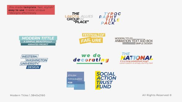 Modern Titles 5.0 | After Effects alt