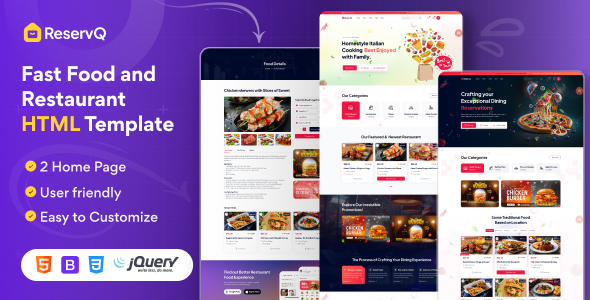 Reservq - Food & Restaurant HTML Template