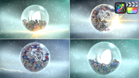 Snow Globe Christmas Logo for FCPX alt