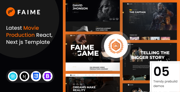 Faime – Movie and Film Production Next js Template