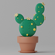 Cartoon Cactus and Pot 1 3D model - 3DOcean Item for Sale
