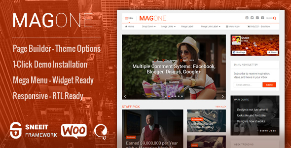 MagOne -­ News Magazine WordPress Theme