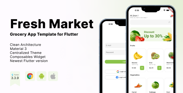 Flutter grocery shop template [Fresh Market]