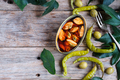 Can of pickled mussels, chillies and olives - PhotoDune Item for Sale