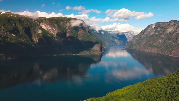 Aurlandsfjord from Sognefjorden from the Stegastein viewpoint, Norway