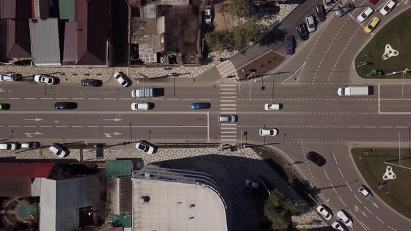 Cars Moving on Roundabout