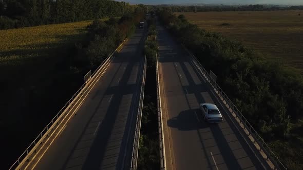 Follow the car above the road