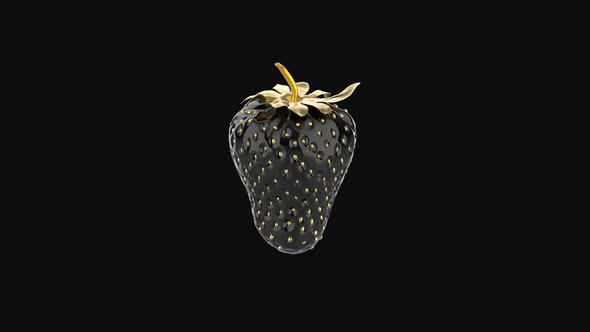 Black Shinny Rotating Strawberry Animated Background