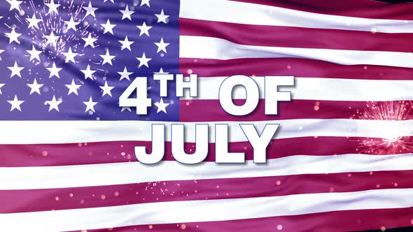 4th of July Independence day greeting animated background with american flag