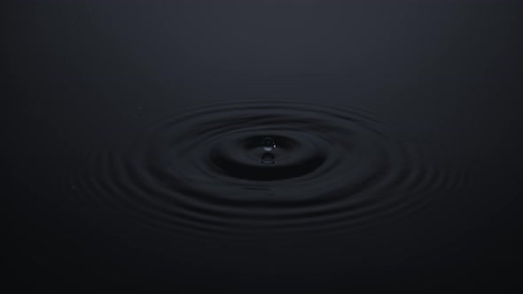 4K 30fps, Water Drop making ripple, Slow Motion