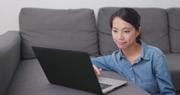 Woman use of notebook computer