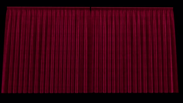 Opening Red Velvet Curtains with Alpha Channel