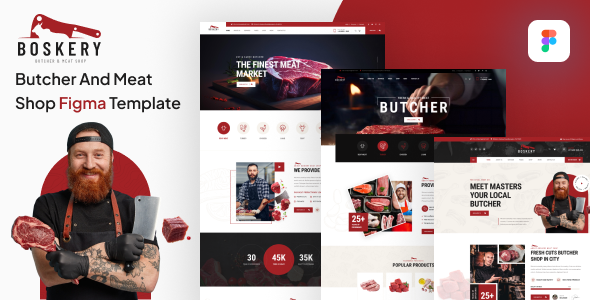 Boskery - Butcher & Meat Shop Figma Template