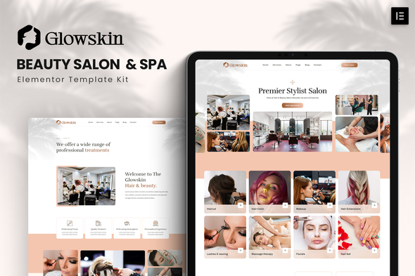 Glowskin - Beauty Salon & Spa Elementor Template Kit