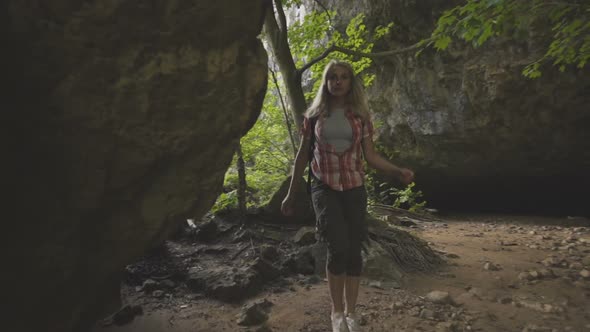 Tourist Girl With Backpack