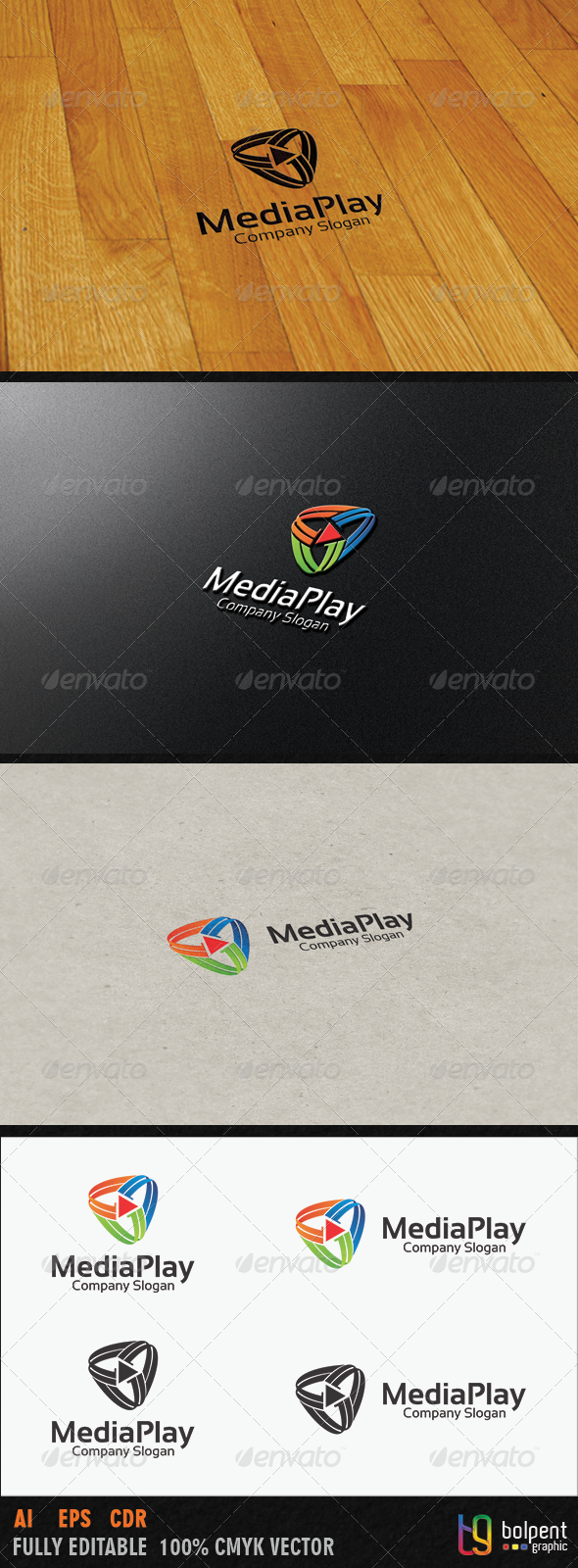 Media Play Logo Template